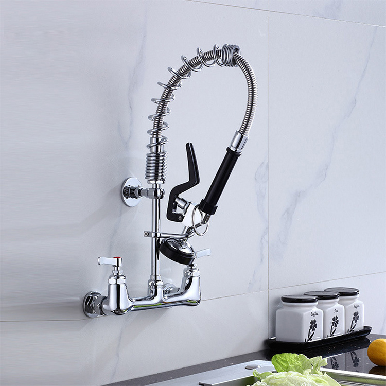 Commercial restaurant luxury modern 2023 handle cold hot water mixer kitchen sink faucet taps brass pull out kitchen faucet