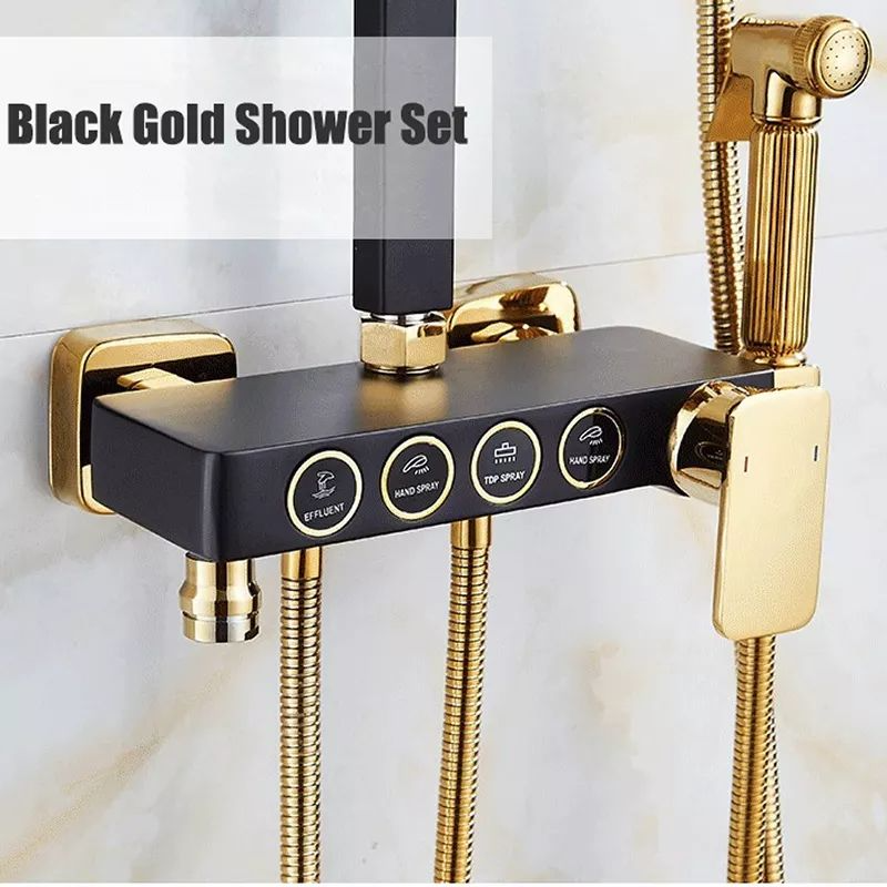 Bathroom thermostatic Stainless steel Faucet Hot Cold Tap digital shower faucet set mixer set System Bathroom Shower head set