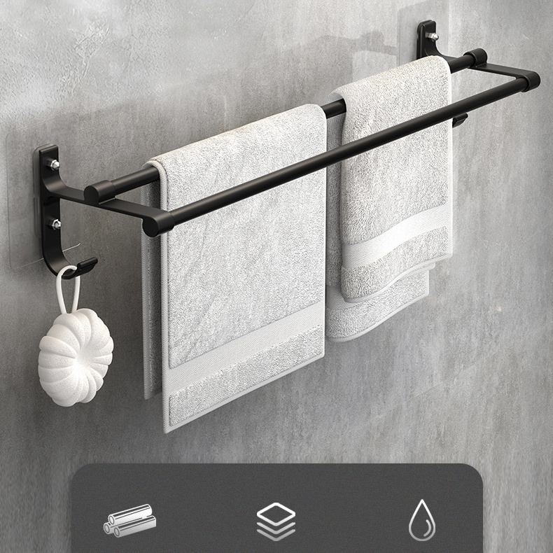 Accessories toilet space aluminium rack hand bath no-drill towel rails hotel shelf hooks for bathroom wall mounting towel racks