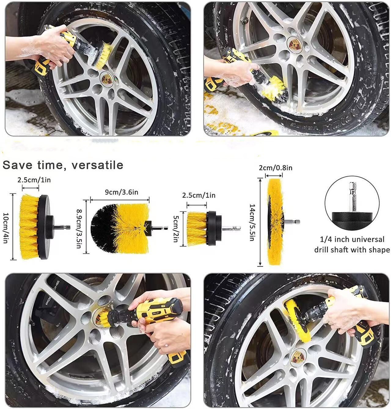 PEXMIENTAS 20pcs Car Cleaning Towel Brush Kitchen Tools Kit Washing Interior Wheel Auto Detailing Car Cleaning Brushes