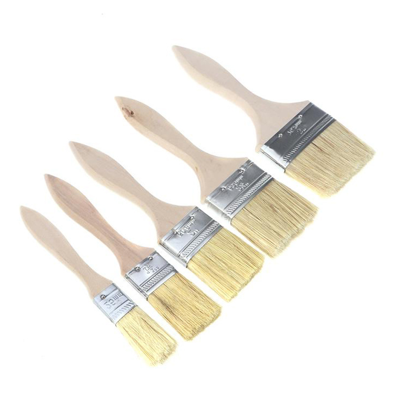 PMS Paint Brush Wooden Handle Bristle Brushes Natural Wooden Handle Oil Paint Brush Set