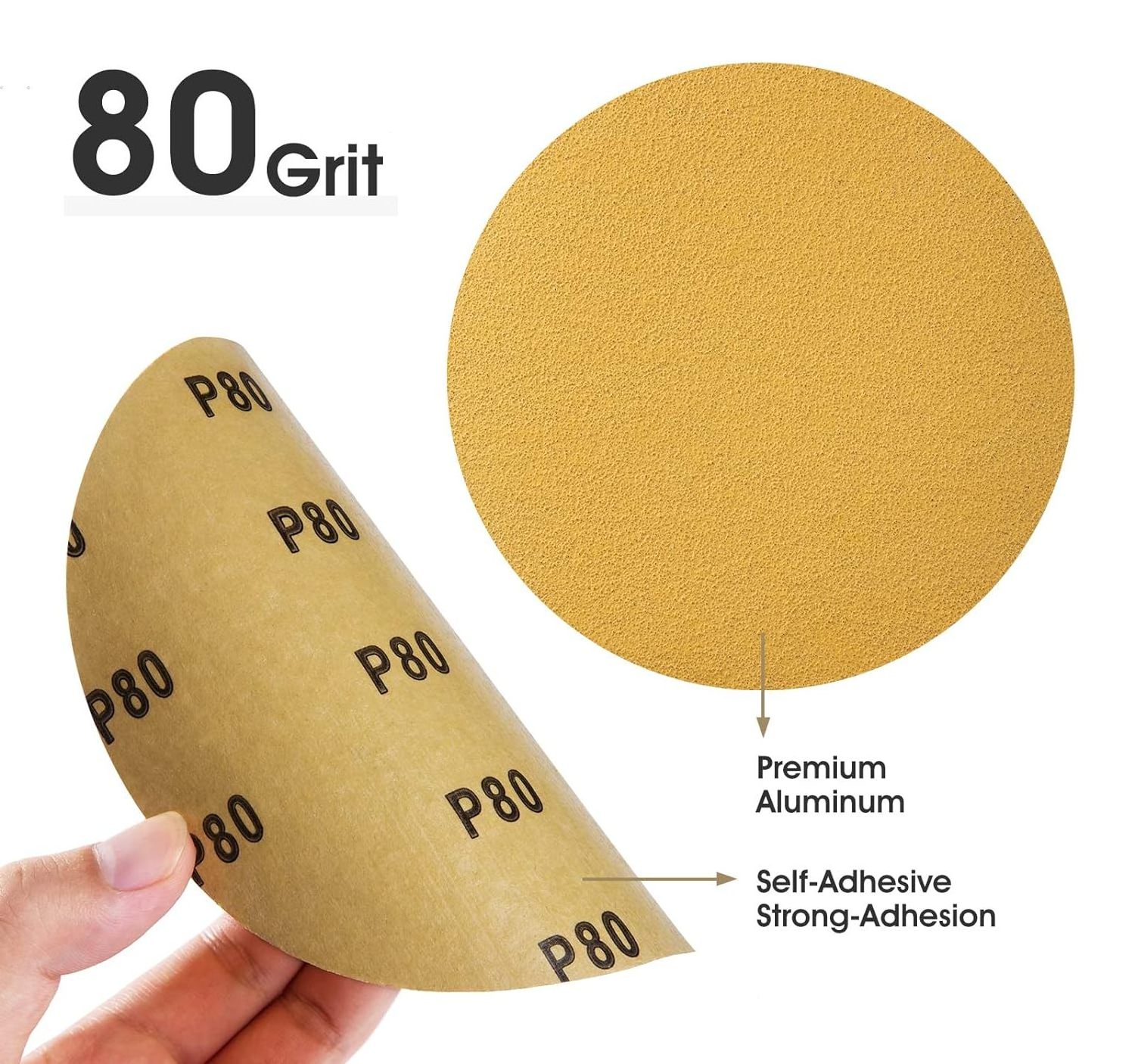 PEXMIENTAS  100 PCS Aluminum Oxide Sandpaper with Sticky Back Self Adhesive Sandpaper Roll