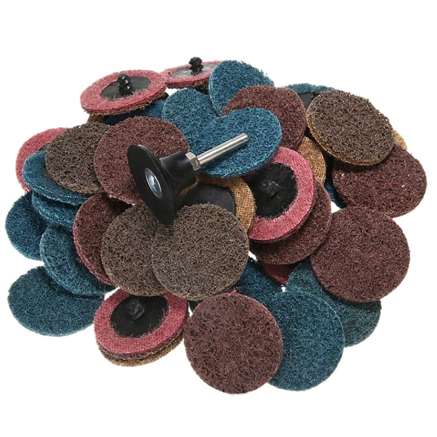 PEXMIENTAS 2 Inch Wood Stone Steel Surface Polishing Discs Non Woven Fiber Disc Fabric Quick Change Disc