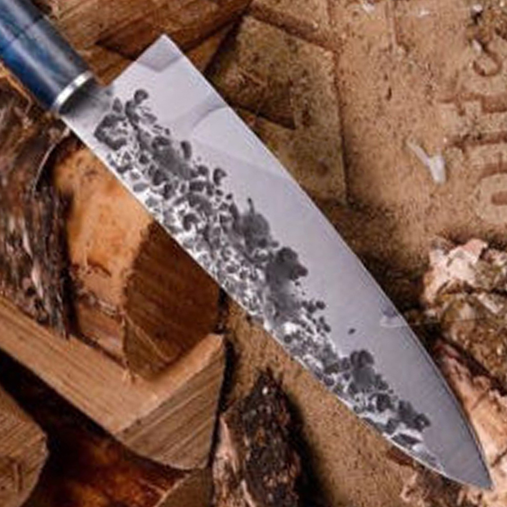 Professional High Quality Carbon Steel 1095 Forged Kitchen Chef Knife With Wood Handle Knife For Home and Restaurant