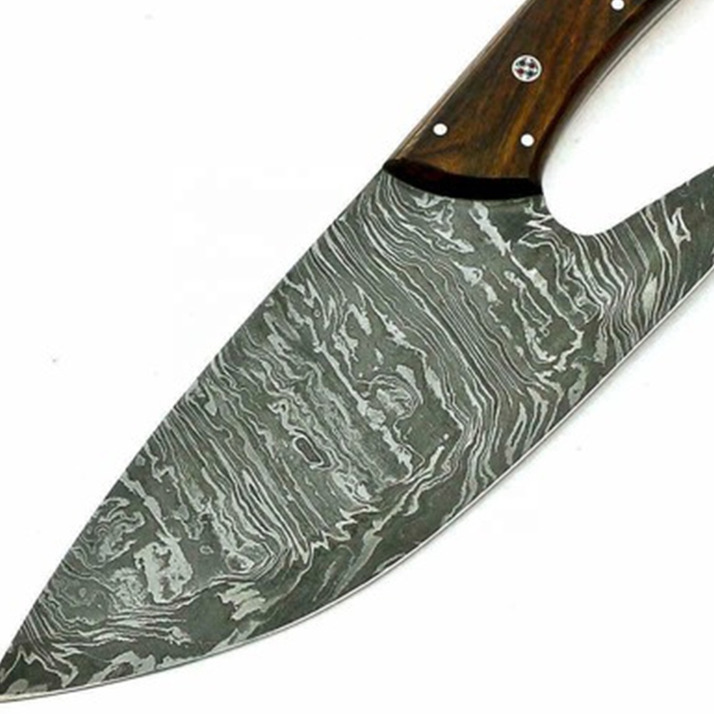 Custom Handmade Damascus Steel Chef Kitchen Cleaver Meat Cleaver Vegetable Cutting Knife With Leather Sheath Offer Free Sample.