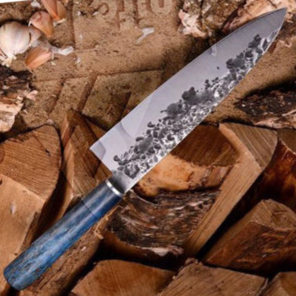 Professional High Quality Carbon Steel 1095 Forged Kitchen Chef Knife With Wood Handle Knife For Home and Restaurant