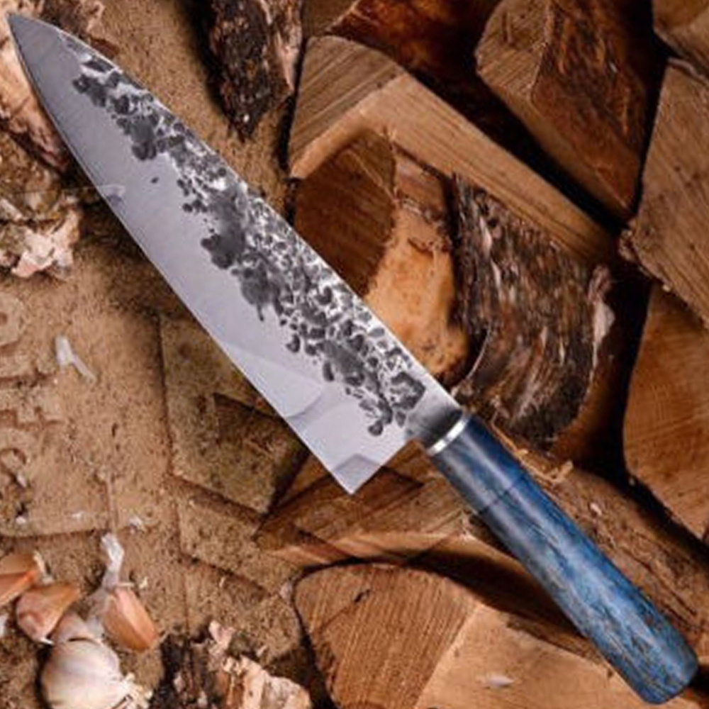 Professional High Quality Carbon Steel 1095 Forged Kitchen Chef Knife With Wood Handle Knife For Home and Restaurant