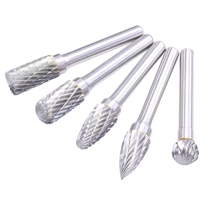 Tungsten Carbide Burr Bit Set 10pcs with 3X6mm 3X3mm Double Cut Solid Rotary Files for Metal Working Engravers and Grinders