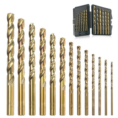 For Hardened Metal Stainless Steel Jobber Length 13PCS HSS Drill Bit 135 Degree Twist Drill Bit M35 Cobalt High Speed Steel