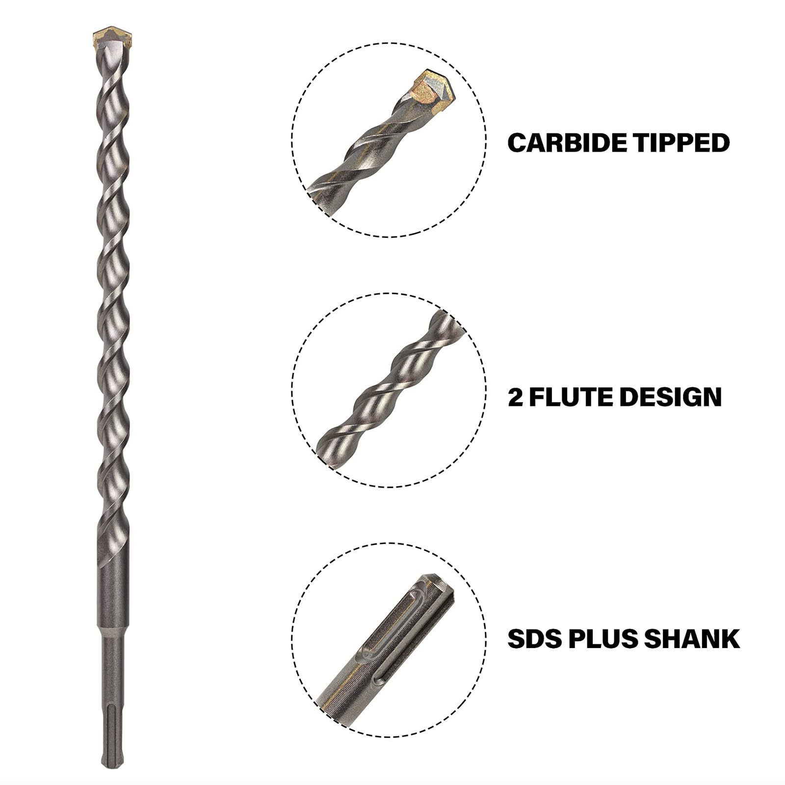 PEXMIENTAS 27pcs SDS Plus shank carbide rotary hammer drill bits chisel single tip reinforced concrete sds plus hammer drill