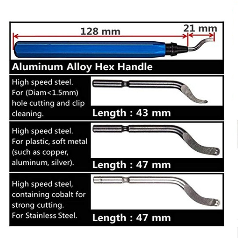 Edger Chamfering Trimming Tool Hand Deburring and Trimming Knife Scraper Blades Tool Metal Handle Repair Reamer Burr Remover