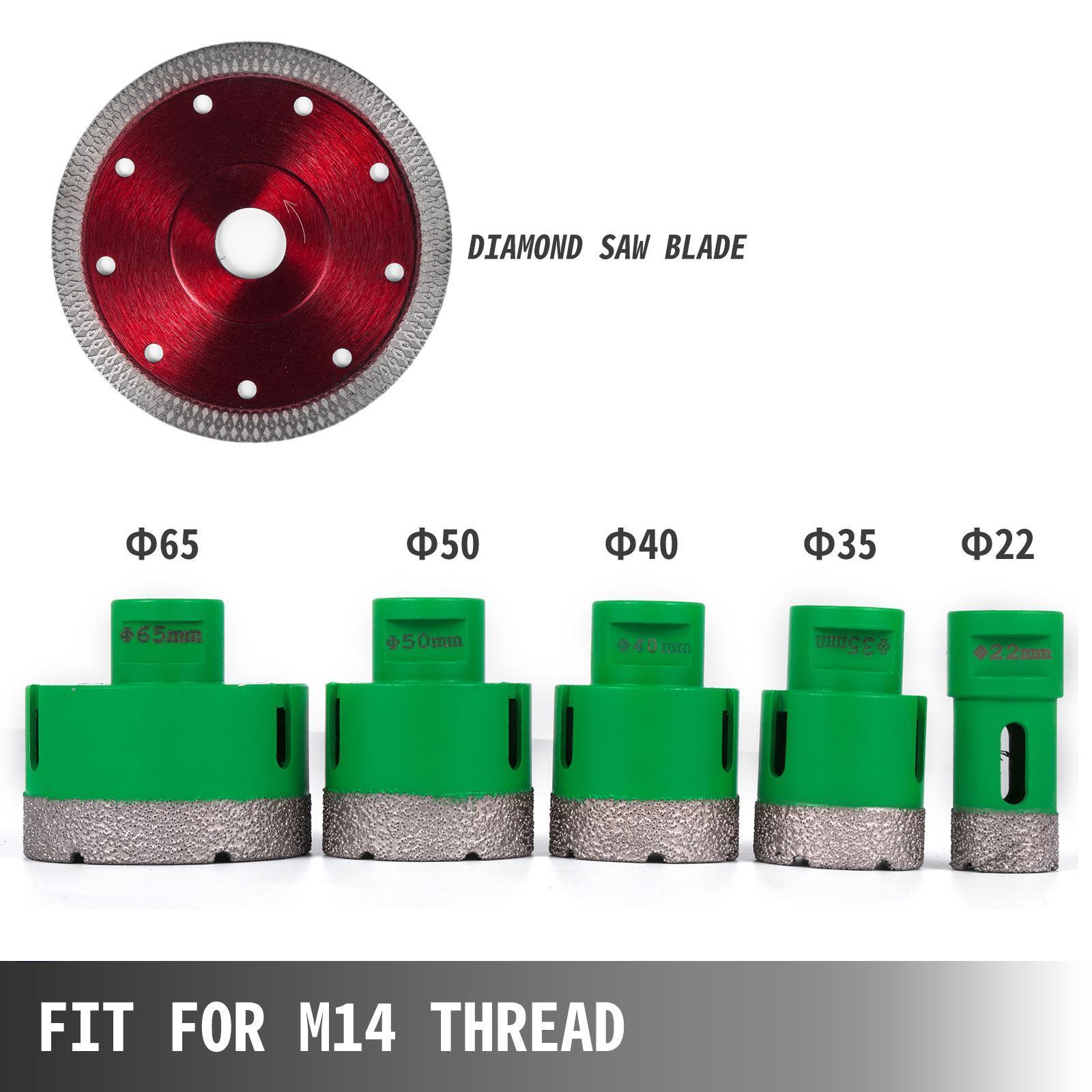 PEXMIENTAS factory vacuum brazed M14 diamond hole saw drill bit diamond hole saw dry and wet diamond hole saw