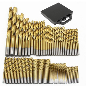 High Speed Steel Drill Bit Set for Wood and Metal broca escalonada  1.5mm to 10mm Working Length Including Titanium Drill Bits