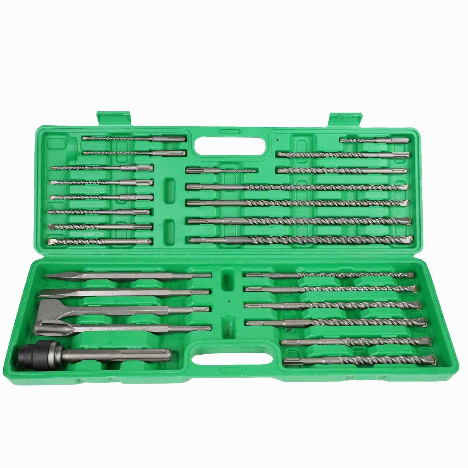 PEXMIENTAS 27pcs SDS Plus shank carbide rotary hammer drill bits chisel single tip reinforced concrete sds plus hammer drill