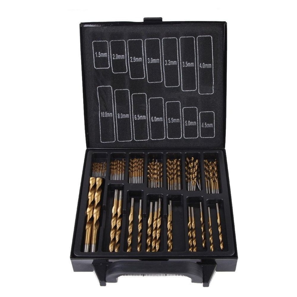 High Speed Steel Drill Bit Set for Wood and Metal broca escalonada  1.5mm to 10mm Working Length Including Titanium Drill Bits