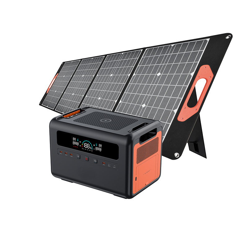 LiFePO4 Camping Outdoor Solar Generator Large Capacity 230V Battery Backup Power Station with 400W solar panel