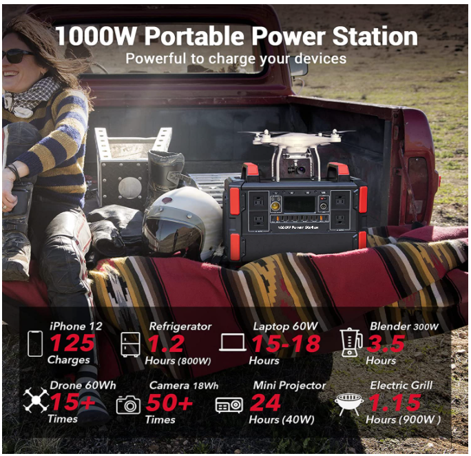 Solar power generator 1000W 2000W 3000W power station for caravan RV EV Home backup camping fishing power tool