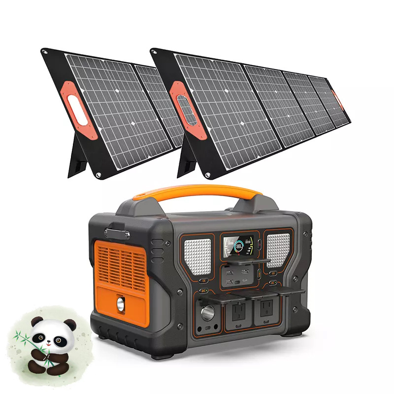 indoor camping solar generator ac 100v 220v dc 12v wireless 10w power supply 1000w lifepo4 portable power station for outdoor