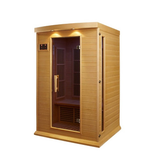 2 People Capacity and cedar Solid Wood Type wood infrared steam sauna room