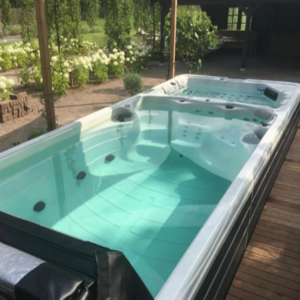 Chinese  luxury endless swimming hydrotherapy pool   bathtubs & whirlpools hydromassage piscinas outdoor spa with speaker cover