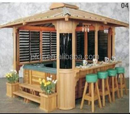 Gazebo red pine/white fir material wholesale wooden house