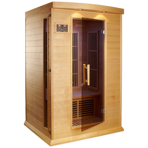 2 People Capacity and cedar Solid Wood Type wood infrared steam sauna room