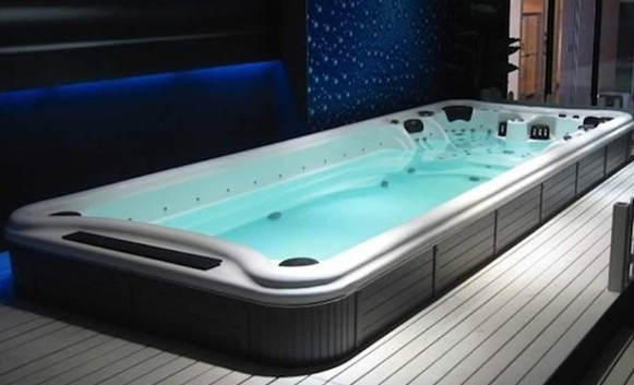 Chinese  luxury endless swimming hydrotherapy pool   bathtubs & whirlpools hydromassage piscinas outdoor spa with speaker cover