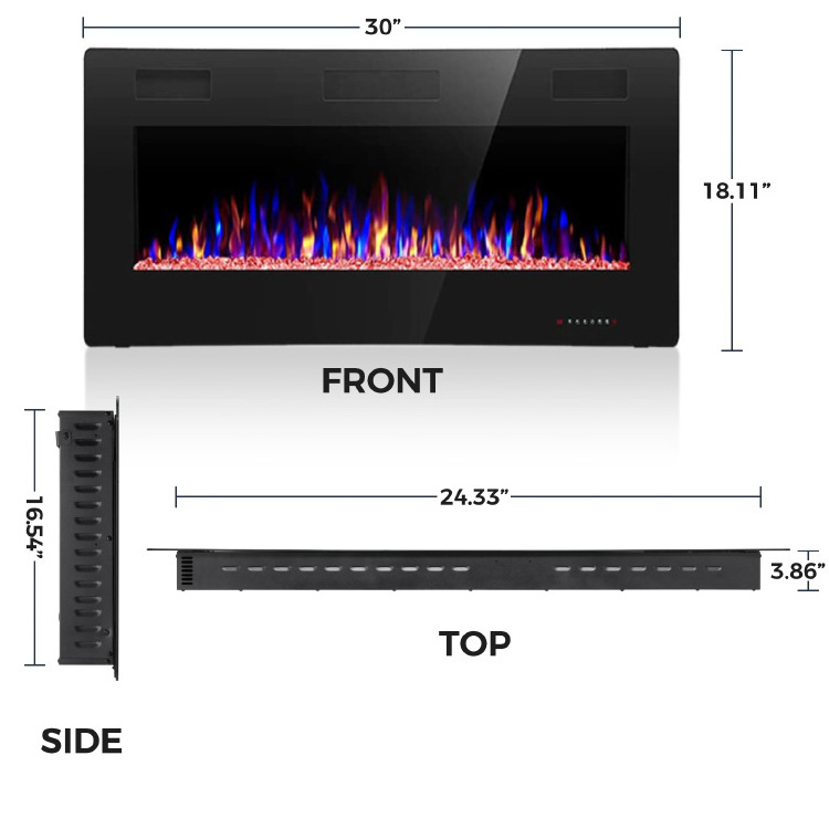 30 Inch Corridor Dynamic Mirage Non Propane Electric Fireplace Heater With Remote Control