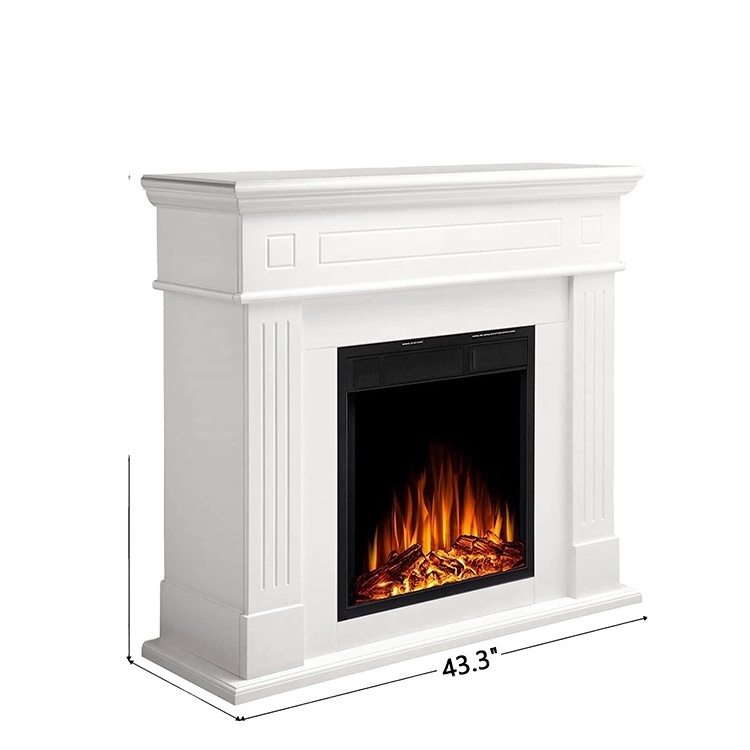 Artificial Flame Decoration Remote Control Heater Wooden Surround Firebox Electric Fireplace Mantel