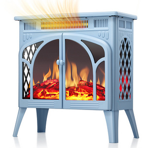 Portable Tabletop Bedroom Freestanding Home Decorative Flame Wood Fired Electric Fireplace Stove Heater