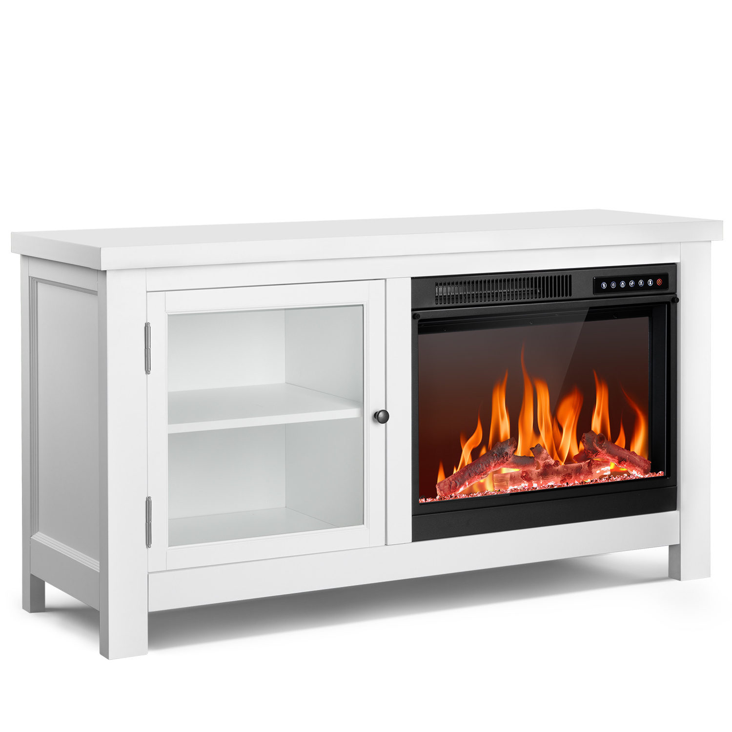 Smart Burning Decorative Simulation Flame Tv Cabinet Mantel Wooden Electric Fireplace Surround Firebox