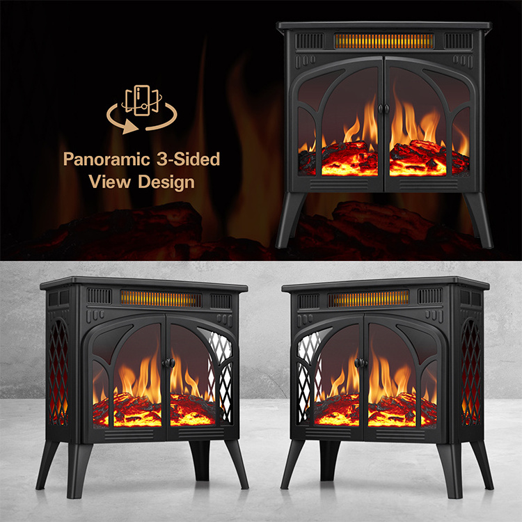 Exquisite Indoor Smart Heating Free Standing Decor Flame Electric Fireplace Stove Heater