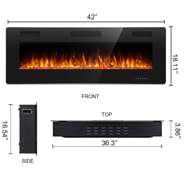 42 Inch Mini Apartment Flame Heater Decorative Strong Power Electric Fireplace Heater For Indoor Use