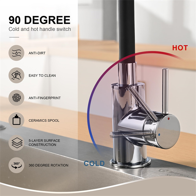 360 Free Bending Pull Out flexible faucet extension  Adjustable Hot and Cold Kitchen Faucet  Universal Foaming Pipe