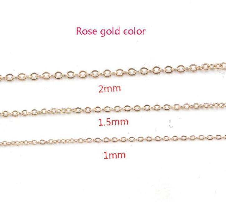 1.5mm 60cm stainless steel chain Bulk Wholesale DIY Gold  Necklace For Men 2mm Jewelry Chain No Fade Choker  Women Cable Chains