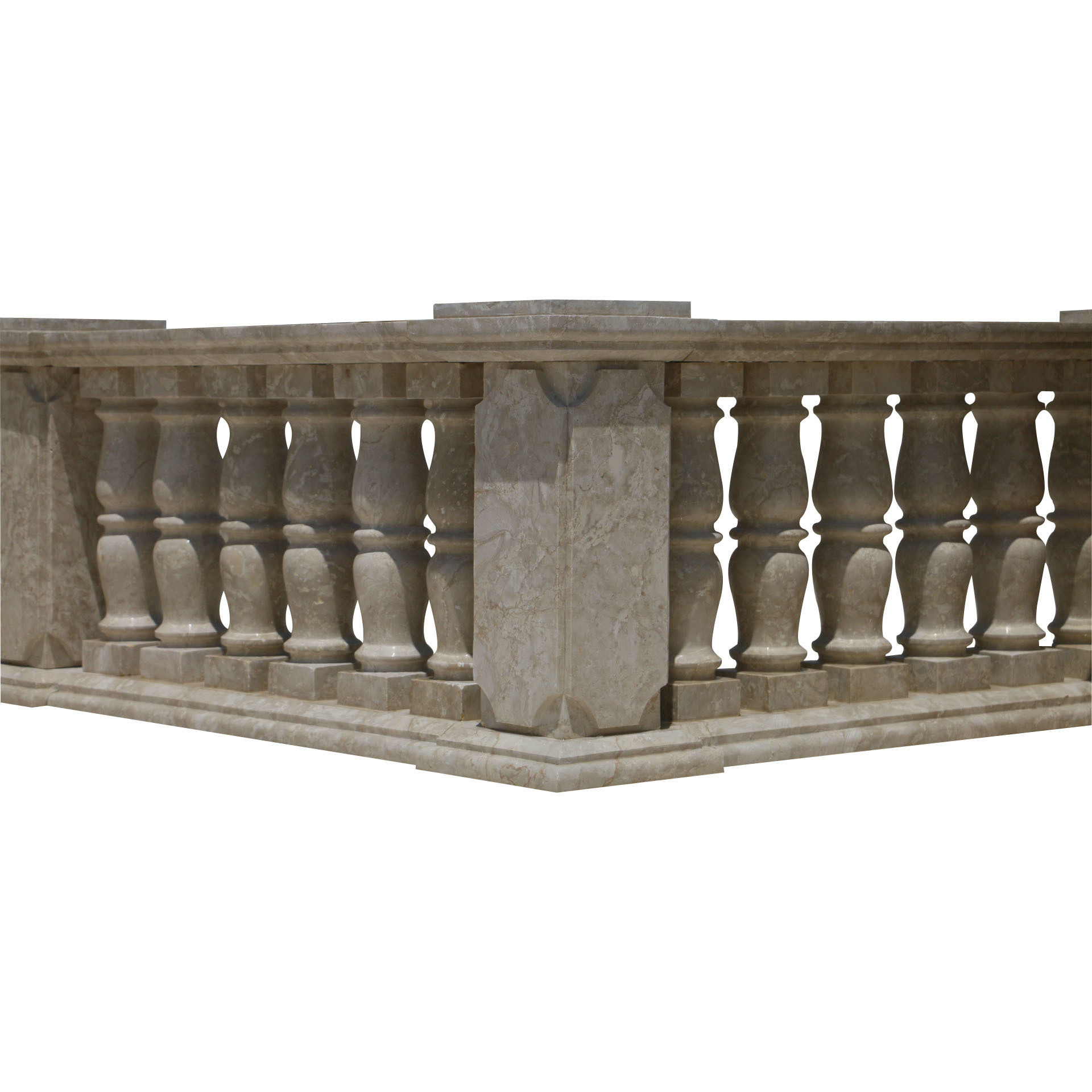 natural stone limestione railing baluster parapet wall design