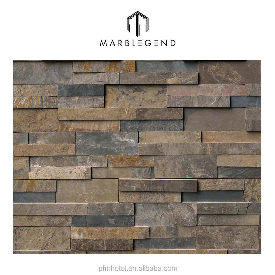 natural slate stacked stone decor wall panels veneer