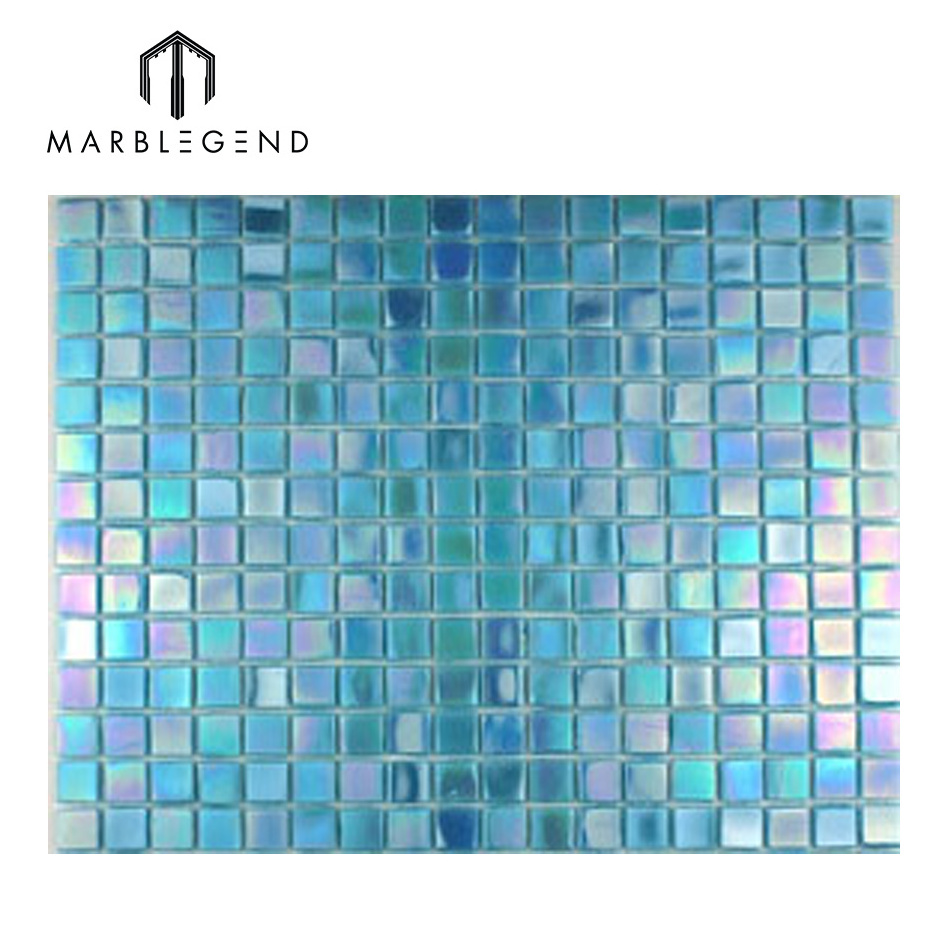 New Design Wall Floor Blue Art Glass Mosaic Tiles For  bathroom Swimming Pool tiles