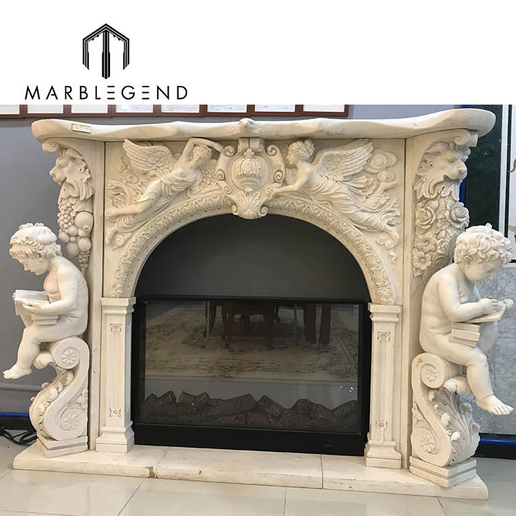 Impressive italian marble fireplace surround angel fireplace carved cherub marble fireplace mantels