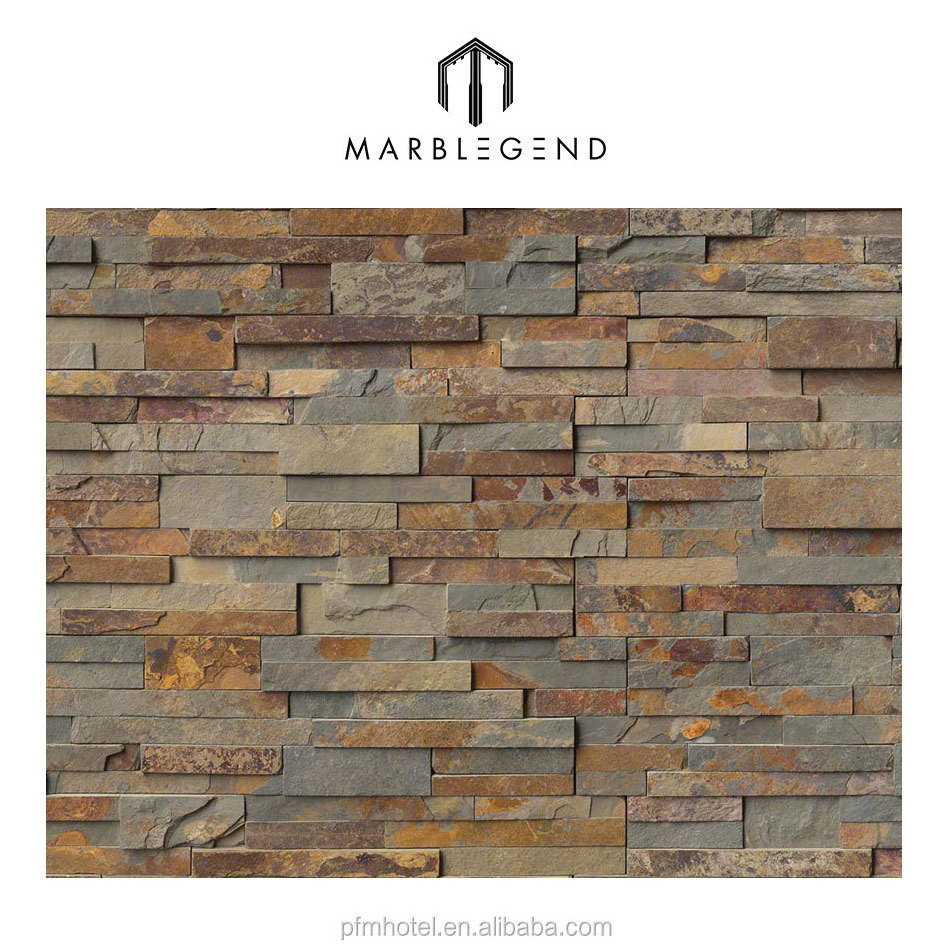 natural slate stacked stone decor wall panels veneer