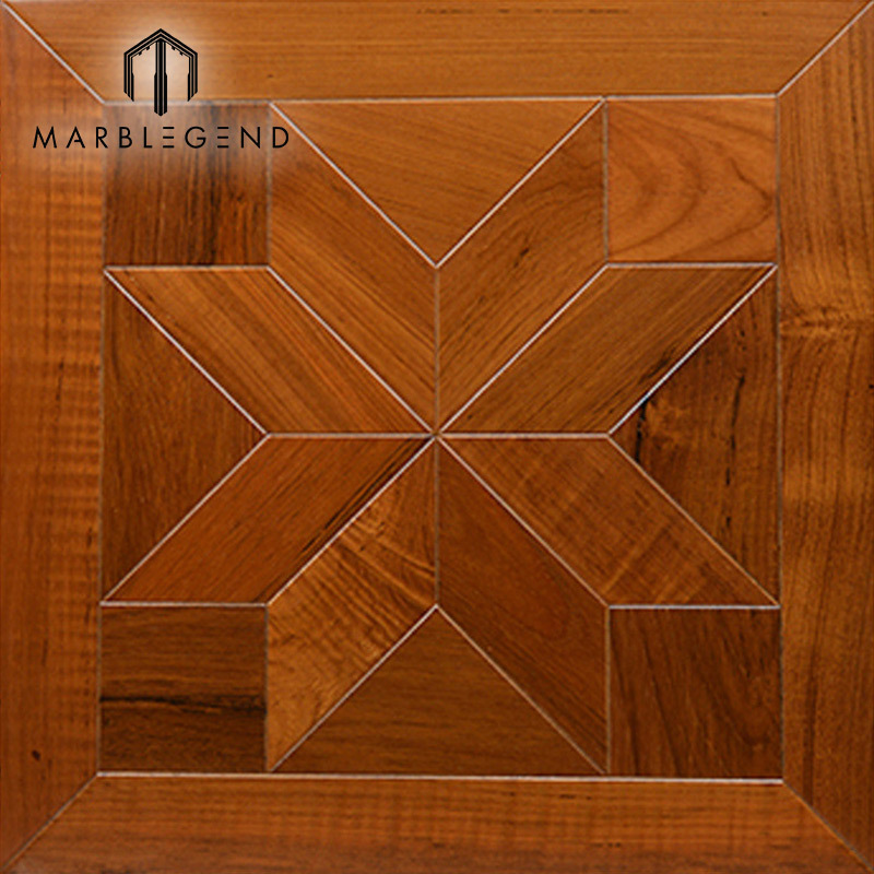 Flower Teak 12x12 Wooden Floor Tile Cheap Price Wood Inlay Parquet Flooring