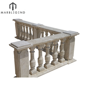 natural stone limestione railing baluster parapet wall design