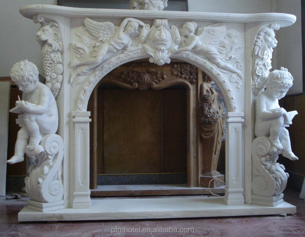 natural sandstone 100% hand-carved solid marble fireplace Mantel