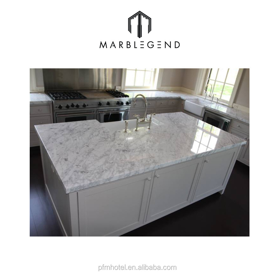 China factory natural marble material crystal clear table carrara white countertop