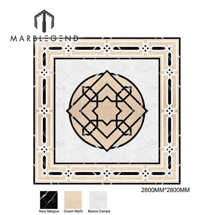 Customized stone mosaic tile marble mosaics 24x24 tiles for flooring decoration