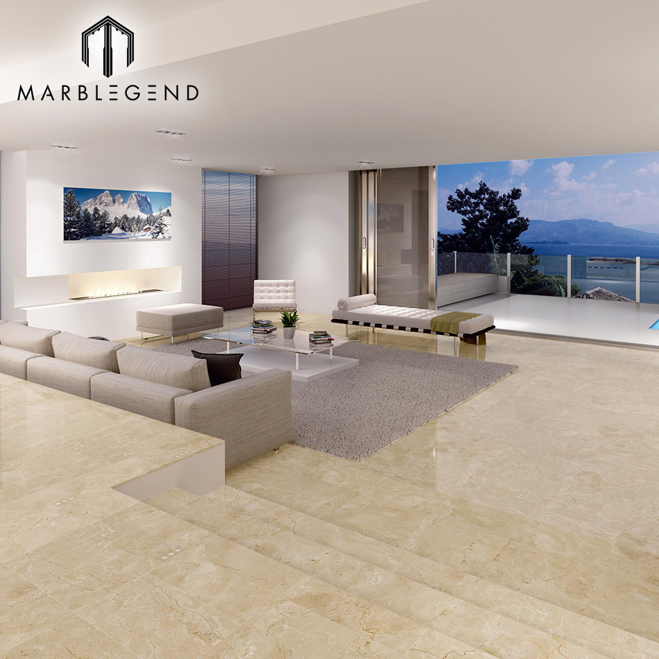 Factory price top grade beige crema marfil spain marble slab 24 x 24 wall tiles hot-sale