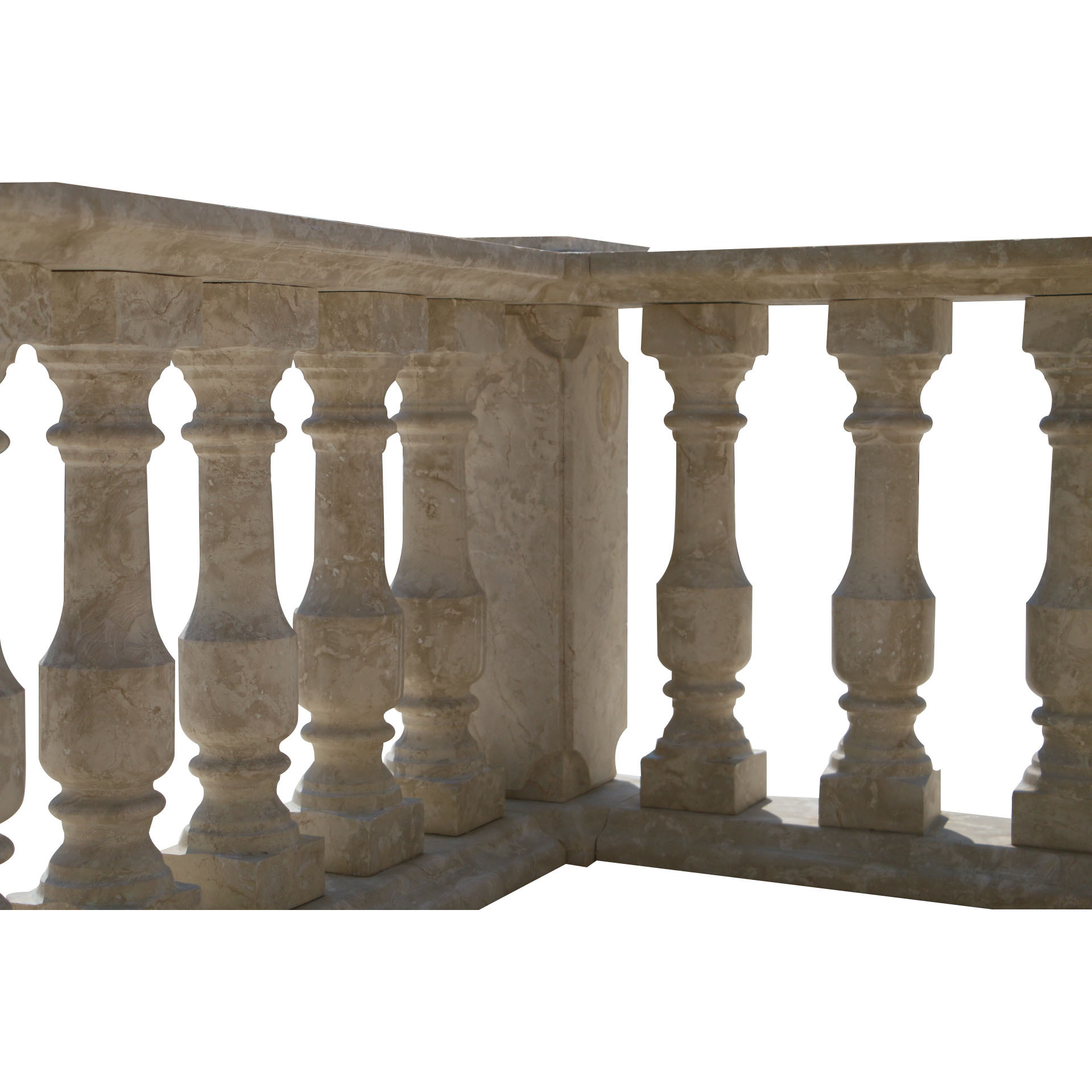 natural stone limestione railing baluster parapet wall design