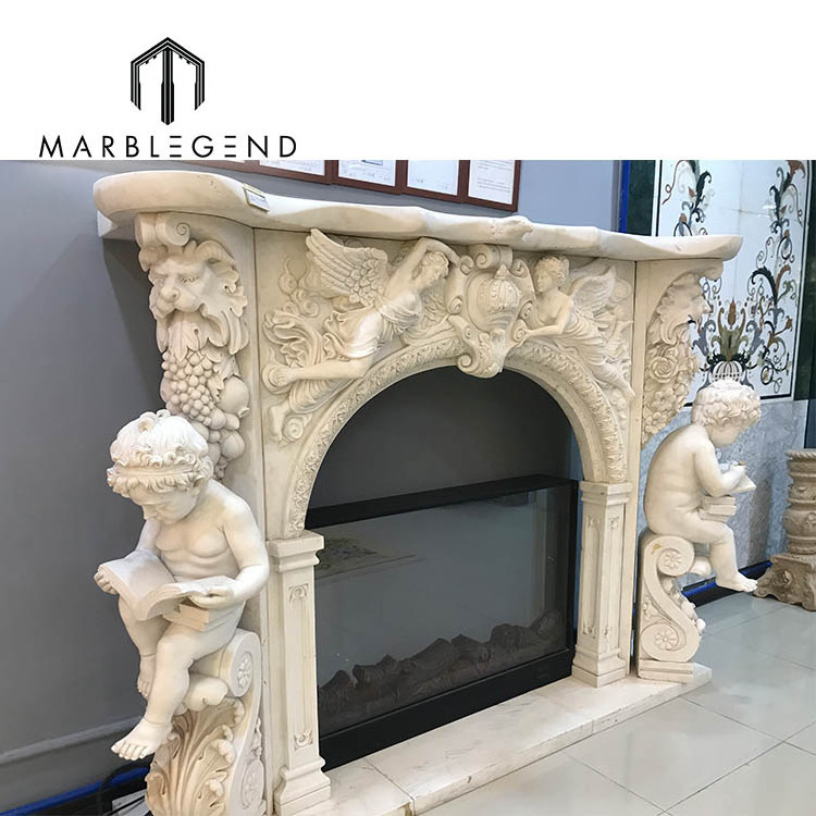 Impressive italian marble fireplace surround angel fireplace carved cherub marble fireplace mantels