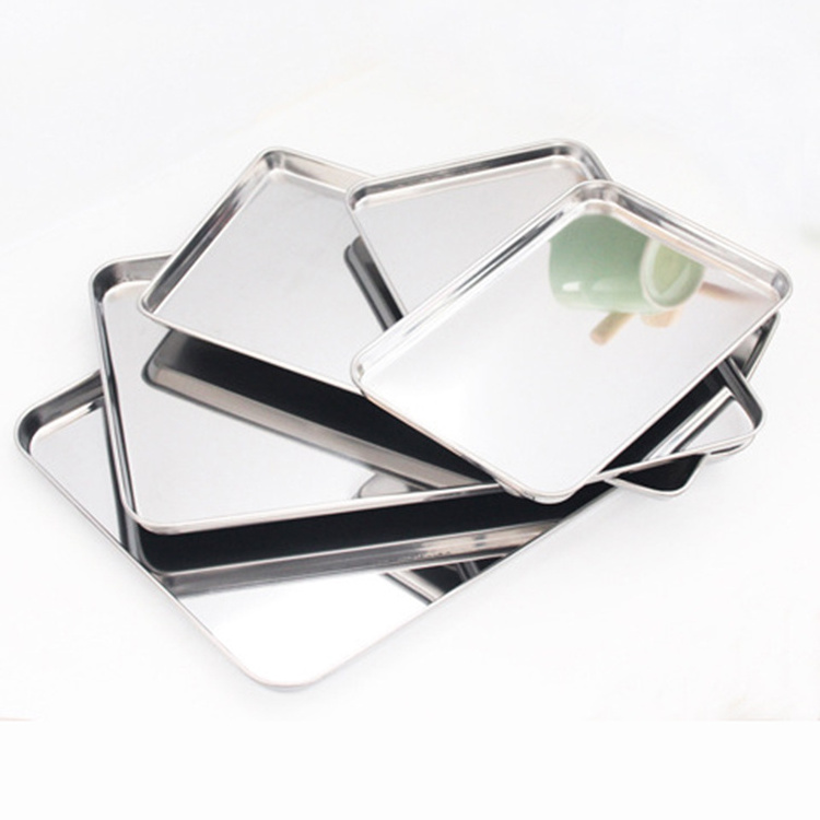 Manufacturer 304 stainless steel baking serving oven tray customized food grade perforated metal bakeware pan aluminum tray