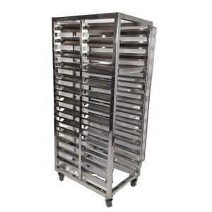 Multiple Shelves Bun Pan Racks Meat Rail Trolleys Stainless Steel Custom Sausage Ham Smoke House Carts and Trolleys